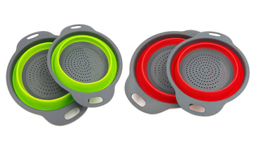 3-in-1 Collapsible Strainer, Salad Bowl, and Multipurpose Holder (2-Pack)